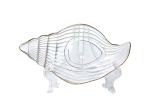 Gold Rimmed Ocean Series Sea Star Crystal Fruit Plate Lead Free Fashionable