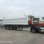 80-100tons 45cbm Rear Dumper Trailer Dump Semi Trailer with 12 Tires and Jost