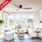 52 Inch Flush Mounted Ceiling Fan Light Decorative Plastic Dc Motor