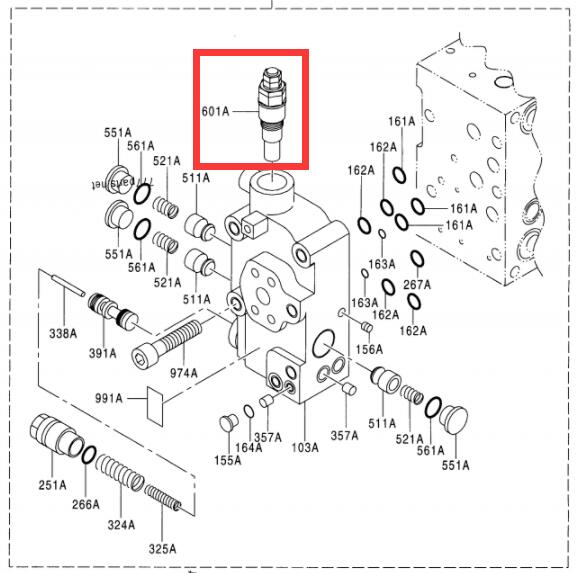 Hitachi EX300-5 ZX350 ZX330 ZX370 0719308 Hydraulic Pressure Excavator Relief Valve 1