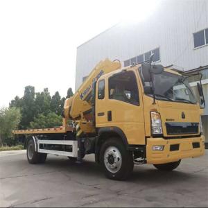 China 5 Tons Howo Euro 3 Euro 5 Flatbed Wrecker Truck With Knuckle Crane factory