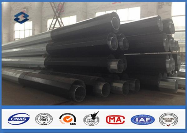 60ft Polygonal Power Transmission Steel Utility Poles Tubular Steel Pole Flange