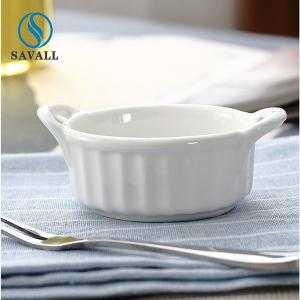China EU Round White Porcelain Dessert Bowls Dishwasher Safe factory