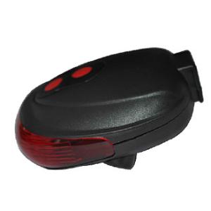 2 Laser 3 Red LED Bicycle Tail Light With 2 * AAA Battery Black Surface