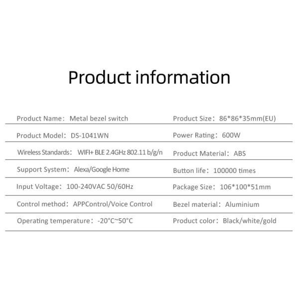 OEM New Product EU UK Standard Wifi Touch Aluminum Frame Smart Wifi Home Tuya Smart Switch