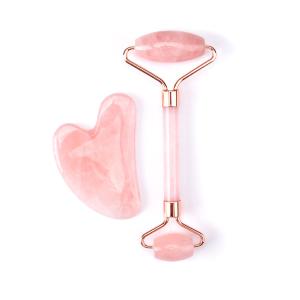 China 64.2g Anti Aging Skin Massage Roller U Shaped Handle Gemstone Face Roller factory