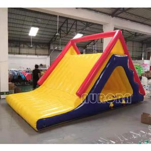 China Inflatable Triangle Slide Yellow Outdoor Water Park Large Inflatable Slide Pvc factory