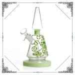 Rock Hand Blown Bongs Showerhead Perc Bongs 9 Inches With Green Octopus