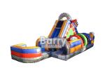 Commercial Inflatable Obstacle Course For Kids / 30 FT Racing Wet Day Obstacle