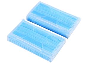 China Adult Nonwoven Light Blue Disposable Dental Mask / 3 Ply Medical Face Mask factory