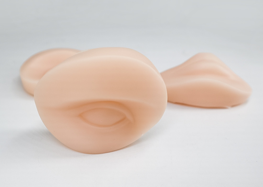 Silicone Removable Permanent Makeup Practice Skin For Mannequin Head