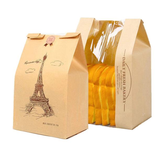 China ASP 4.72*3.54*11.8inches Bakery k Paper Bag With Window factory