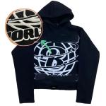 Oversized Cropped Puff Print Hoodie Graphic 3d Printing Men Heavyweight 500Gsm