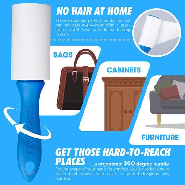 Plastic Extra Sticky Lint woolen Clothes Hair Remover Roller For Pet Hair 420 Sheets