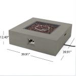 Outdoor 40'' 50000 BTU Square Metal Fire Pit Table Brazier With Tank Rack