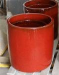 Red 50x50cm Round Ceramic Flower Pots Large Outdoor