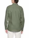 100% Linen Men'S Long Sleeve Woven Shirt Fall summer button down shirts