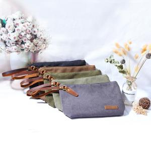 China Blank Pure Color Zipper Cotton Canvas Makeup Bag factory