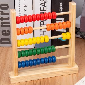 China 3D Geometric 15cm Wooden Bead Counting Abacus Child Toy Numbers Counting factory
