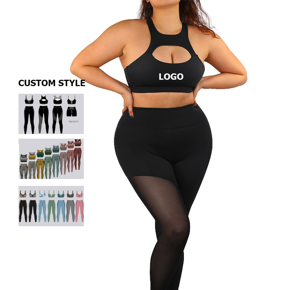 AS SHOW HEXIN 2022 Custom High Waist Seamless Two Pieces Fitness Gym Sets Clothing