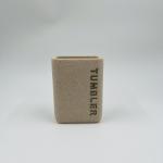 Polyresin Bathroom Cleaning Product For Household , Square Shape Sand Black