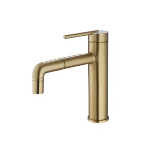 China Gold Brass Single Handle Bathroom Vanity Faucet 209mm Height factory