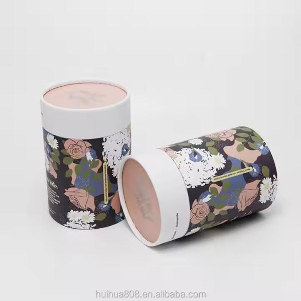 Food Grade Recyclable Kraft Paper Tube New Style Wine Cylinder Packaging for Cosmetic Craft Paper Cardboard Material Embossed