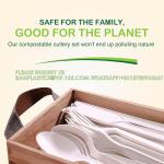 Compostable Cutlery Set Eco-Friendly Heavy Duty Utensils (50 Forks, 50 Spoons,