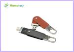 Auto Run Leather USB Flash Disk Metal Keyring Pendrive Creativo USB 2.0 / USB 3