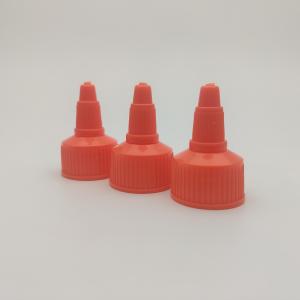 China Long Nozzle 24mm Red Plastic Screw Caps For Olive Oil Bottle factory