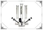 Clear Sandblasted Borosilicate Glass Bongs Black Bowl 7mm Thickness Beaker