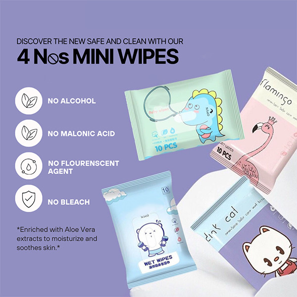 Nonwoven Fabric Baby Wet Wipes 99% Water Hand Wipes With Aloe Vera / Vitamin E