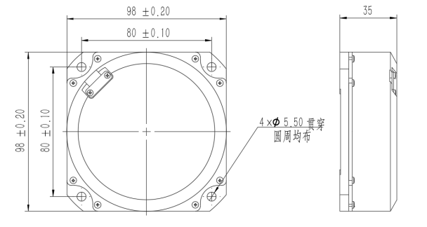 RS232 Output Angular Velocity Sensor Industrial Single Axis Gyro 98*98* 35mm JT98D 0
