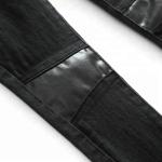 Childrens Girl Black Jeans Pants With PU Patch On Knee OEM Custom Design