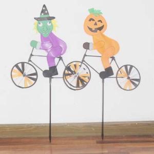 China Halloween Bicycle Windmill witch and pumpkin factory
