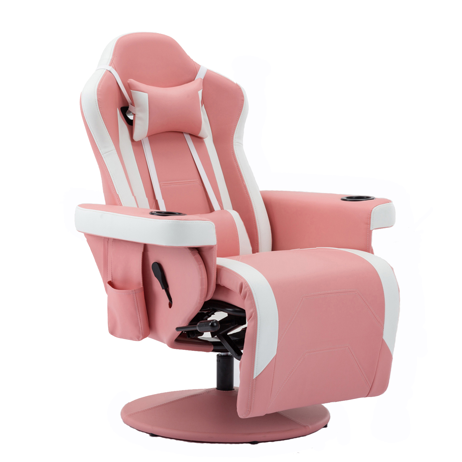 Office/Home/Apartment Gaming Chair with Cup Holder and Adjustable Backrest 90-135°