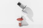 Simple Style Panna Cotta Table , Bass Design Metal Side Tables Stainless Steel