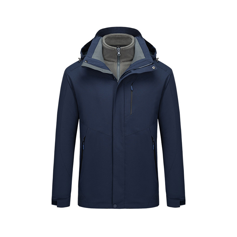 polyester Men'S Casual Hooded Jacket Windproof Thermal Army Clothing with Zipper