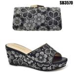 New OEM Ladies fashion Italian shoes matching bag set African women party shoe