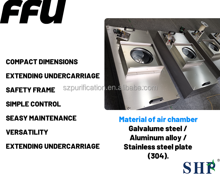 SUS304 HEPA Fan Filter Unit Steel Cleanroom FFU 35KG