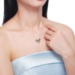 1.48ft 3.93g Sterling Silver Jewelry Sets 14K Gold Plated Bee Pendant Necklace