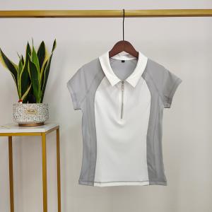 China Stitching Contrast Color Horse Riding Polo T Shirts Short Sleeve Base Layer factory