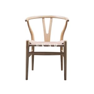 China Nordic Design Wooden Solid Wood Hemp Rope Rattan Dining Chair factory