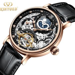 China KINYUED Tourbillon mechanical movement waterproof wrist watches one year warranty factory
