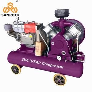 China Industrial Piston Air Compressor Machine ​Belt Driven Diesel Portable Air Compressor factory