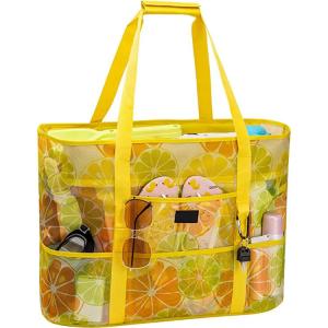 China Custom Pattern Printing Extra Large Beach Bags Waterproof With 9 Pockets factory