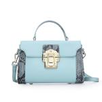 Tote Bags Serpentine Pattern Cow Leather Handbags for Women Daily Bag with Long