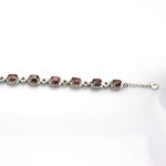 Sterling Silver 5x7mm Oval Amethyst Cubic Zircon Tennis Bracelet(B06PURPLE)