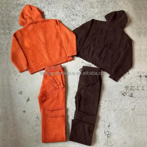 Lightweight Oversized Sweat Suits Mohair Zip Up Mens Hoodie And Jogger Set Sweat Wicking