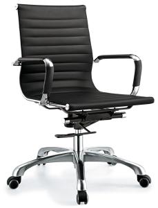 China Adjustable Height Staff Office Chair With Wheels Middle Back Waterproof factory